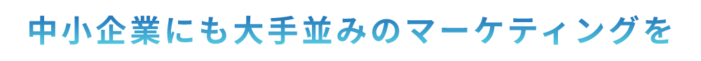 中小企業にも大手並みのマーケティングを