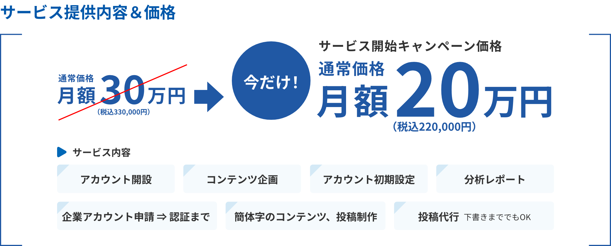 サービス提供内容＆価格